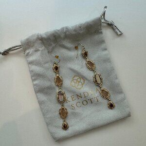 Kendra Scott Iridescent Stone Drop Earrings -Gold